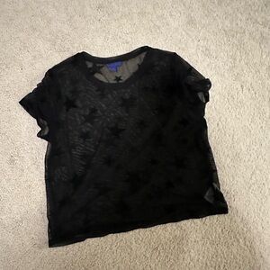 Sheer black star top